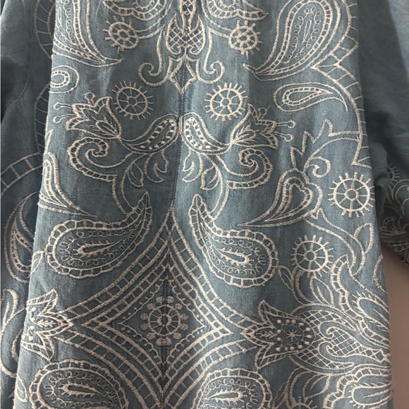 Free People Denim Blue Dress with White Embroidery - Picture 2 of 7